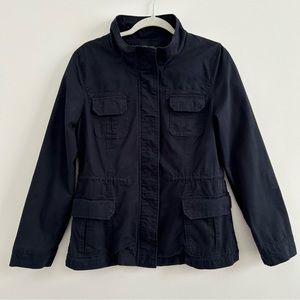 4/$25 Love Tree Cargo Zip Front Utility Jacket in Navy Blue size Medium Pockets